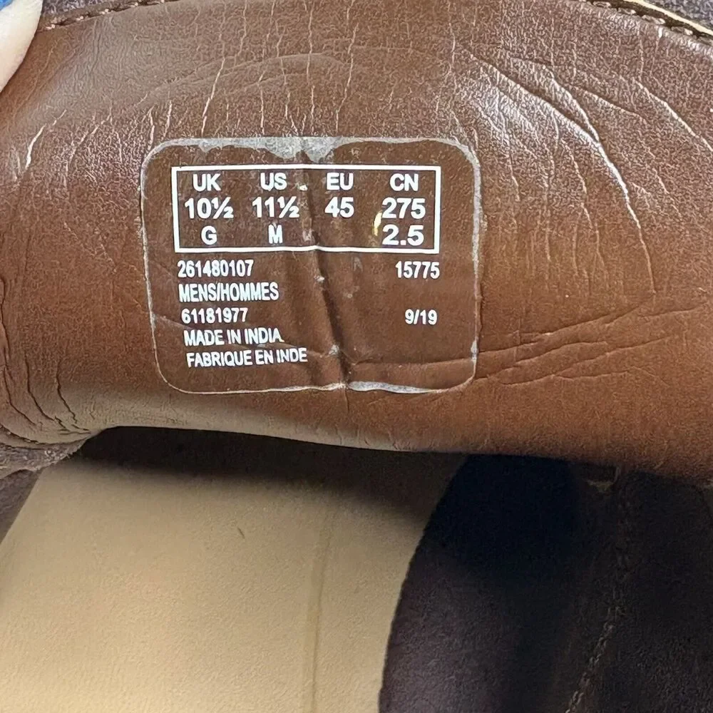 Clarks Men Foxwell‎ Mid Brown Suede Leather Lace Up Boot Cushion Plus Size 11.5